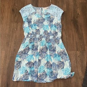 $Clearance Sale$ Como Vintage Blue and White Tropical Dress